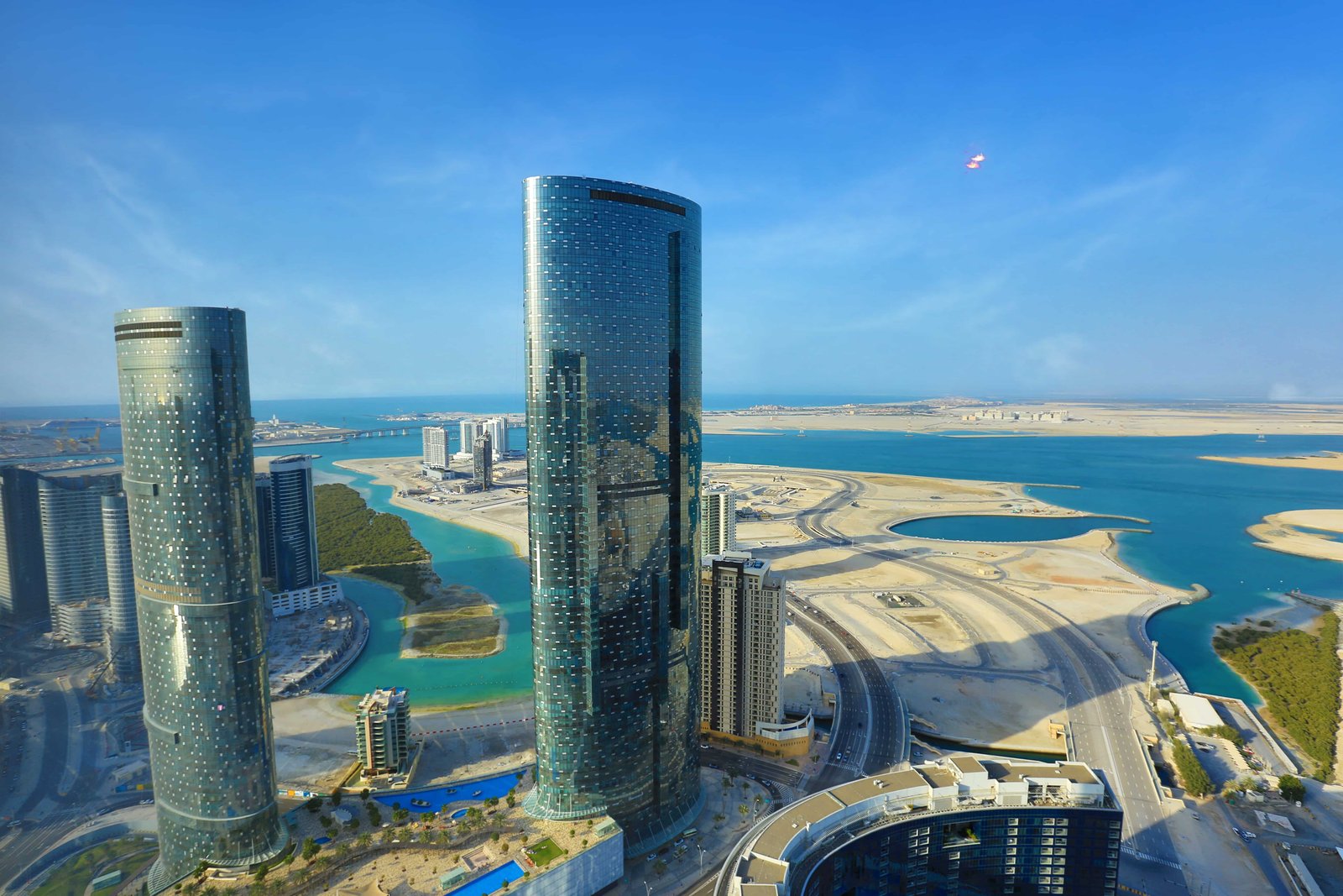Sky Tower high-rise exterior skyline shot on Al Reem Island, Abu Dhabi,