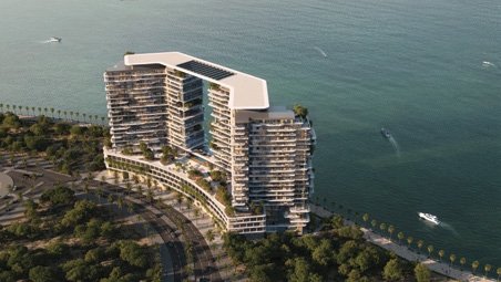 Scenic waterfront and landscaped surroundings at Seamont Autograph Collection by Royal Development Holding & SAAS Properties on Reem Island, Abu Dhabi.