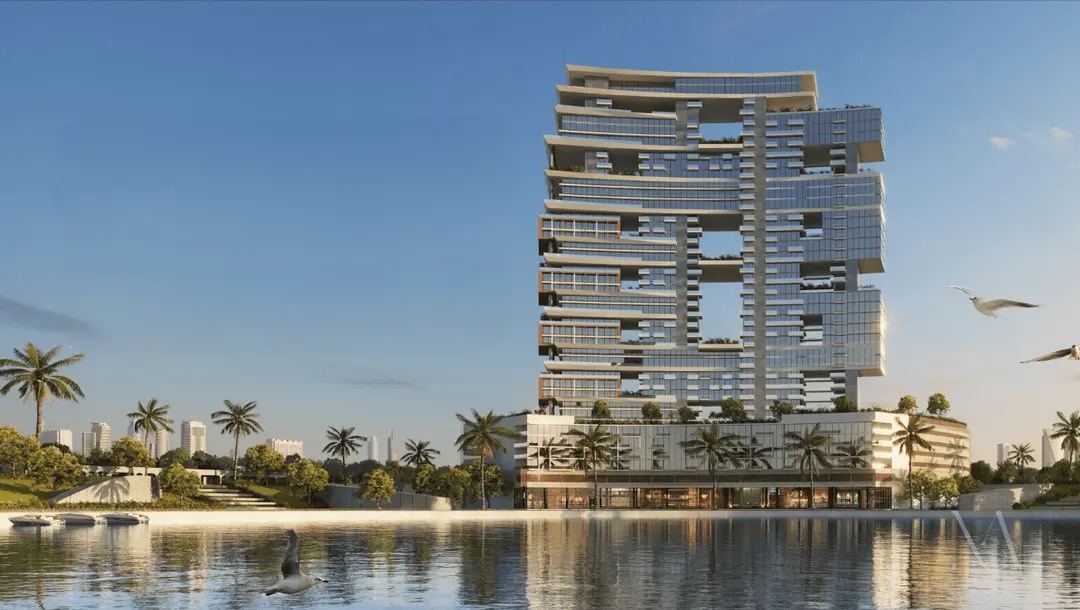 Exterior view of Radiant Marina Towers Abu Dhabi showcasing luxury waterfront apartments with panoramic marina scenery